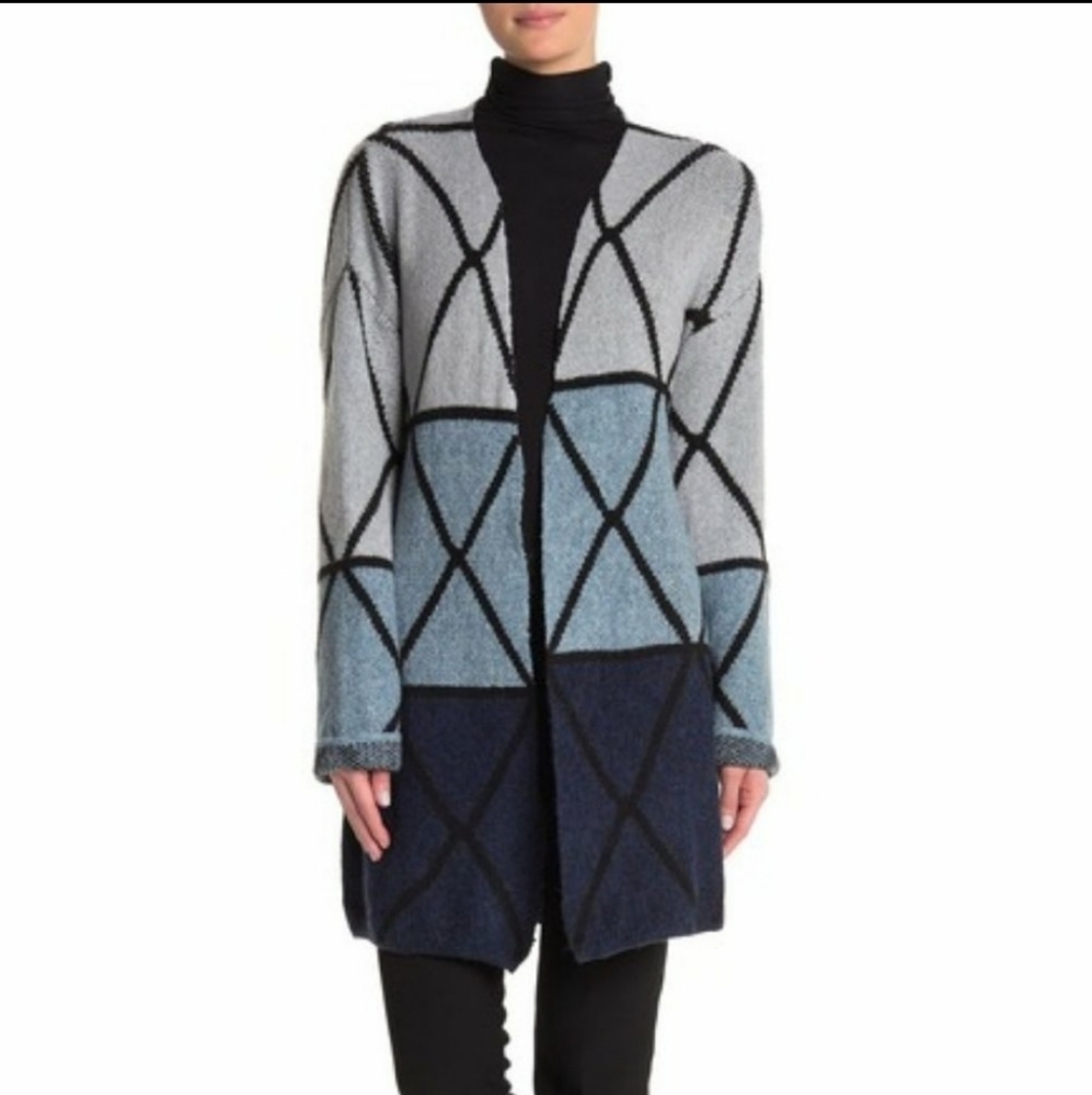 NWT Joseph A. Ombre‎ Grid Cardigan Size XS